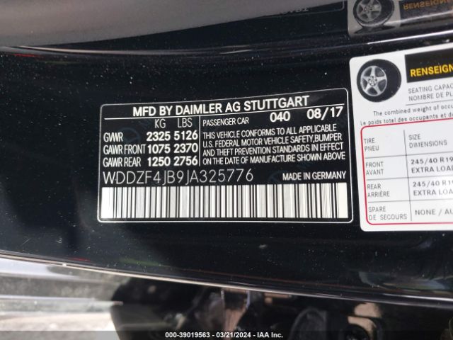 Photo 8 VIN: WDDZF4JB9JA325776 - MERCEDES-BENZ E 300 