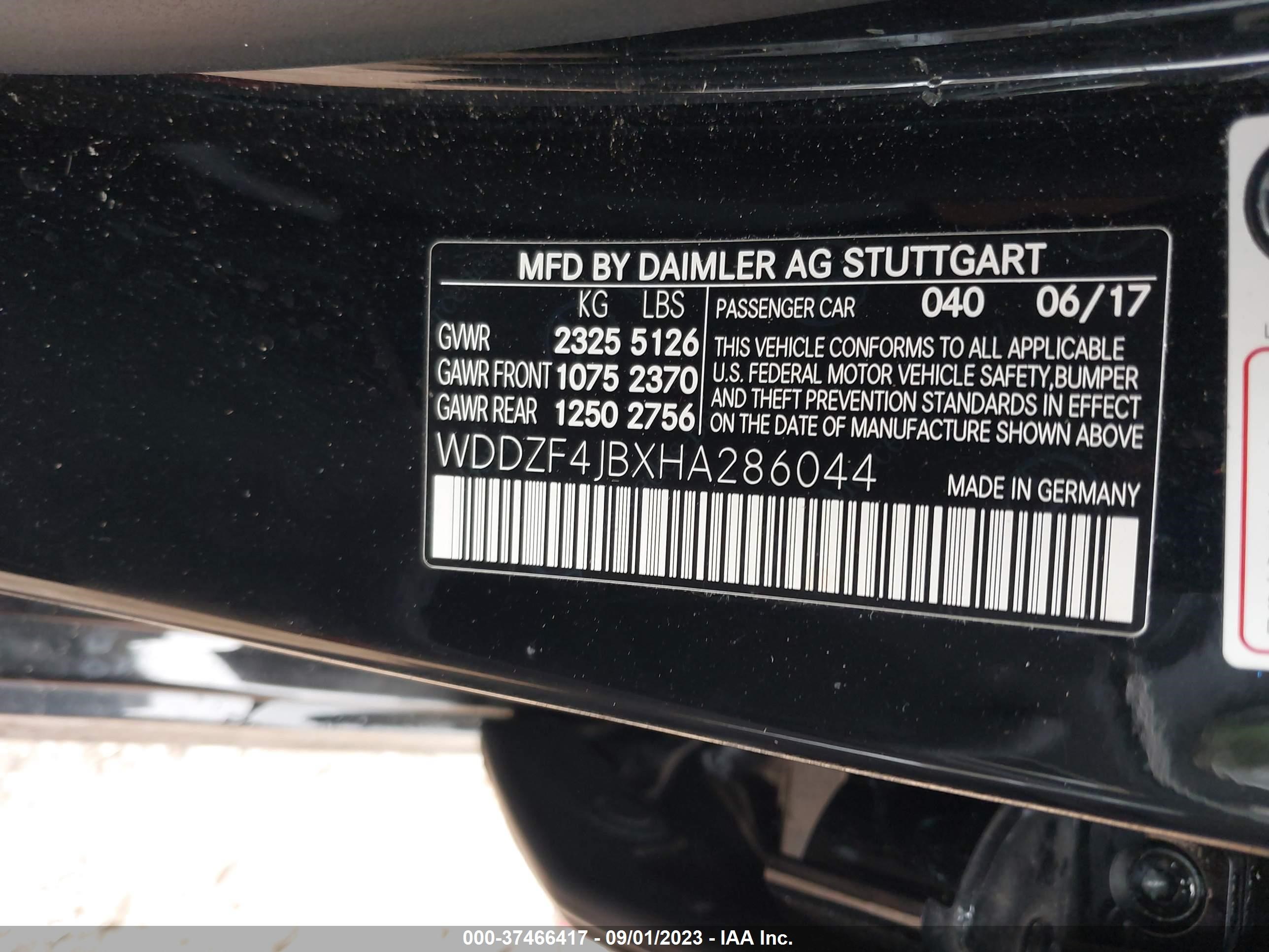 Photo 8 VIN: WDDZF4JBXHA286044 - MERCEDES-BENZ E-KLASSE 