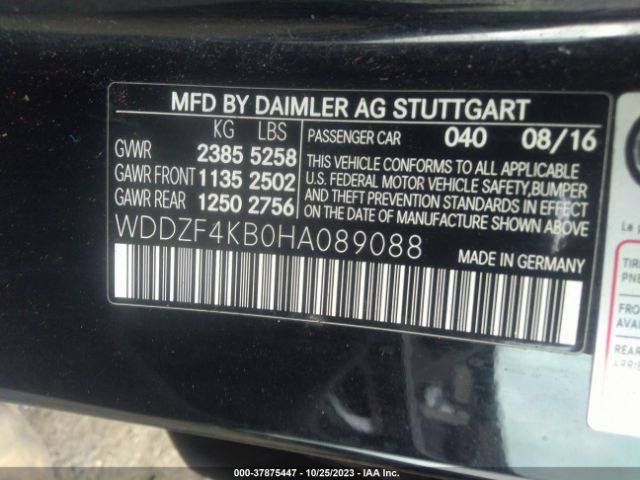 Photo 8 VIN: WDDZF4KB0HA089088 - MERCEDES-BENZ E-CLASS 