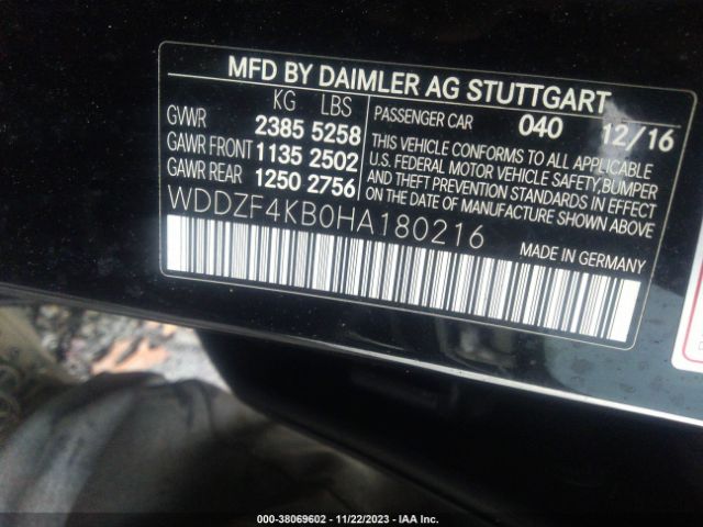 Photo 8 VIN: WDDZF4KB0HA180216 - MERCEDES-BENZ E 300 