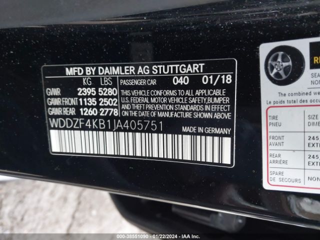 Photo 8 VIN: WDDZF4KB1JA405751 - MERCEDES-BENZ E 300 