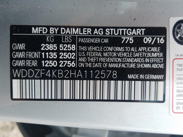 Photo 9 VIN: WDDZF4KB2HA112578 - MERCEDES-BENZ E 300 4MAT 