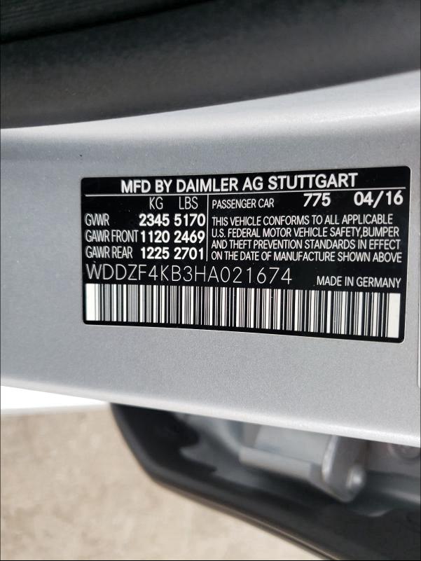 Photo 9 VIN: WDDZF4KB3HA021674 - MERCEDES-BENZ E 300 4MAT 