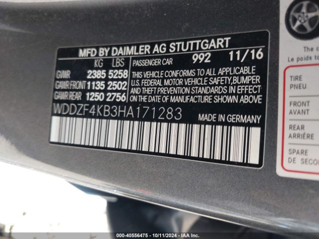 Photo 8 VIN: WDDZF4KB3HA171283 - MERCEDES-BENZ E-CLASS 