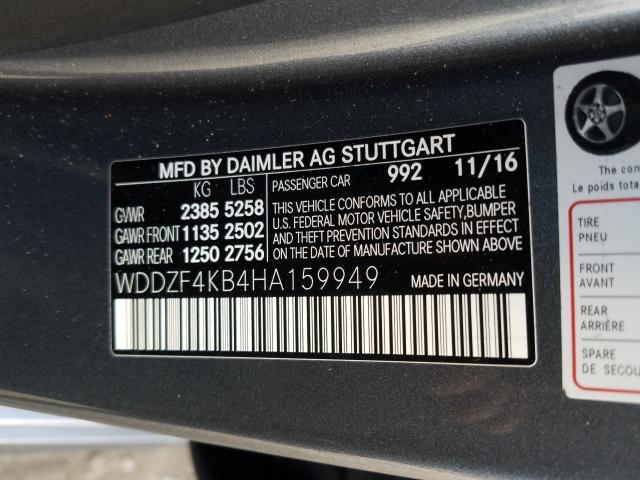 Photo 9 VIN: WDDZF4KB4HA159949 - MERCEDES-BENZ E 300 4MAT 