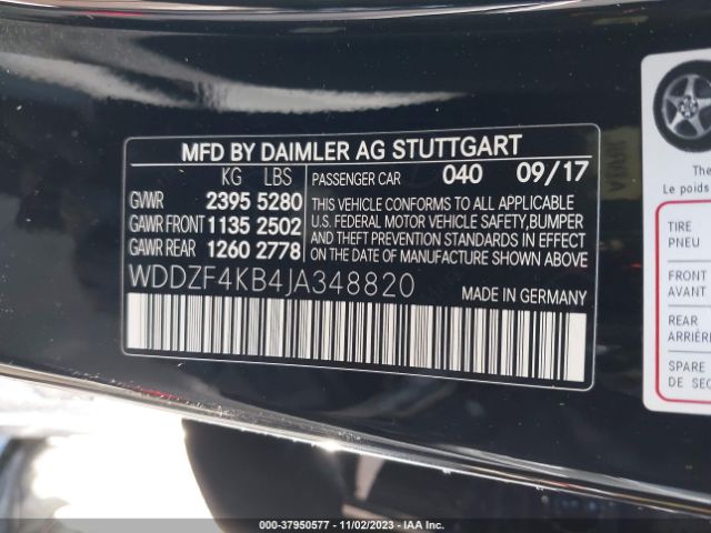 Photo 8 VIN: WDDZF4KB4JA348820 - MERCEDES-BENZ E 300 