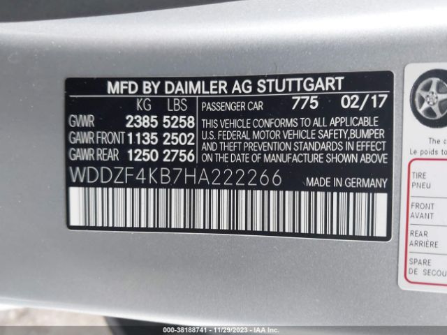 Photo 8 VIN: WDDZF4KB7HA222266 - MERCEDES-BENZ E 300 