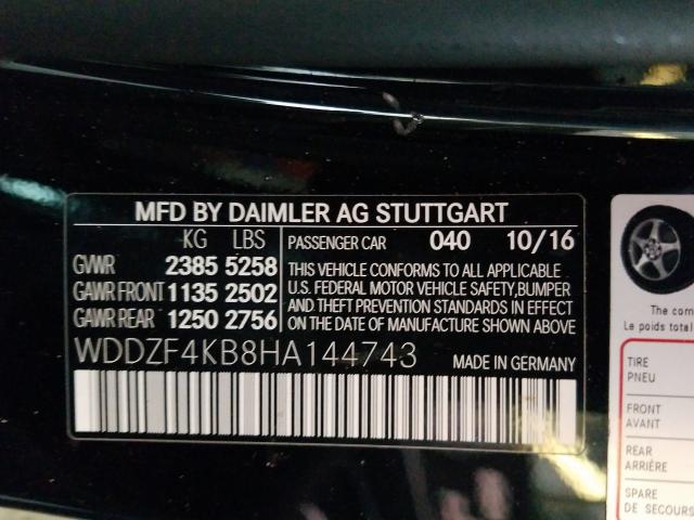 Photo 9 VIN: WDDZF4KB8HA144743 - MERCEDES-BENZ E 300 4MAT 