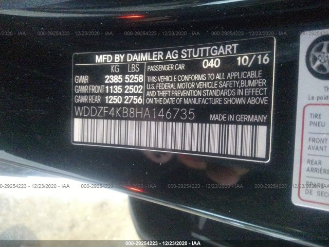 Photo 8 VIN: WDDZF4KB8HA146735 - MERCEDES-BENZ E-CLASS 