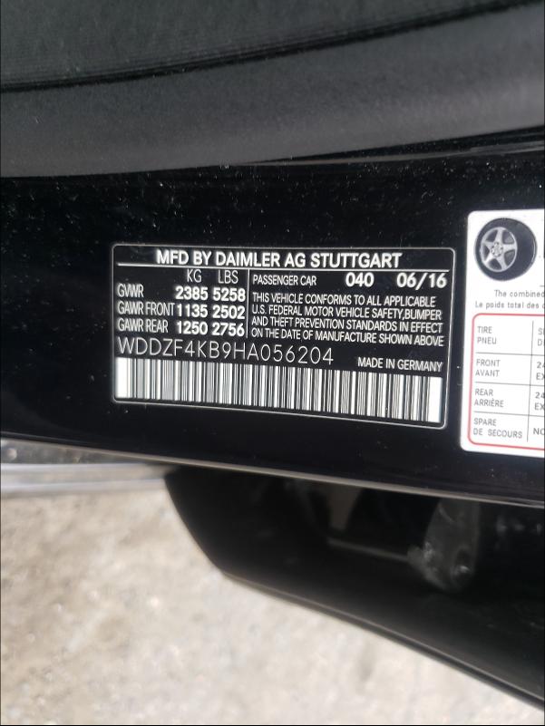 Photo 9 VIN: WDDZF4KB9HA056204 - MERCEDES-BENZ E 300 4MAT 