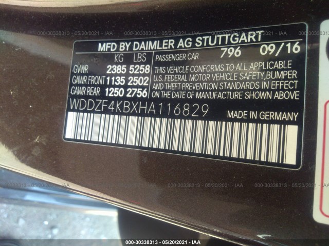 Photo 8 VIN: WDDZF4KBXHA116829 - MERCEDES-BENZ E-CLASS 