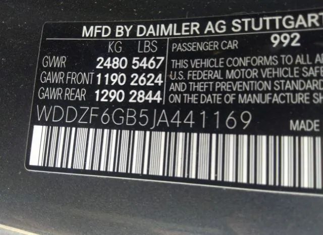 Photo 8 VIN: WDDZF6GB5JA441169 - MERCEDES-BENZ E-CLASS 