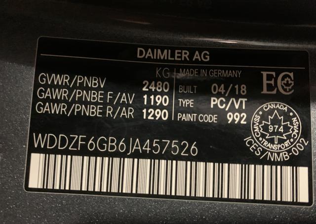 Photo 9 VIN: WDDZF6GB6JA457526 - MERCEDES-BENZ E 400 4MAT 