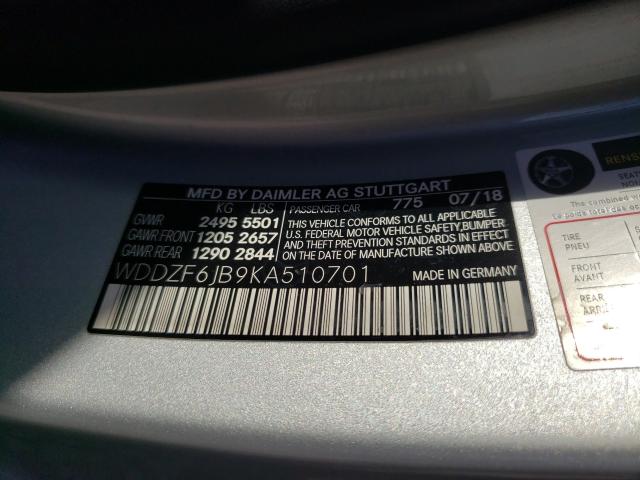 Photo 9 VIN: WDDZF6JB9KA510701 - MERCEDES-BENZ E 450 4MAT 