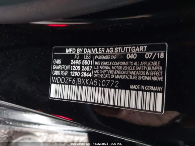 Photo 8 VIN: WDDZF6JBXKA510772 - MERCEDES-BENZ E 450 