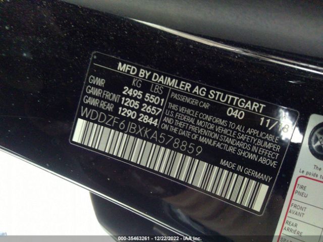 Photo 8 VIN: WDDZF6JBXKA578859 - MERCEDES-BENZ E 450 