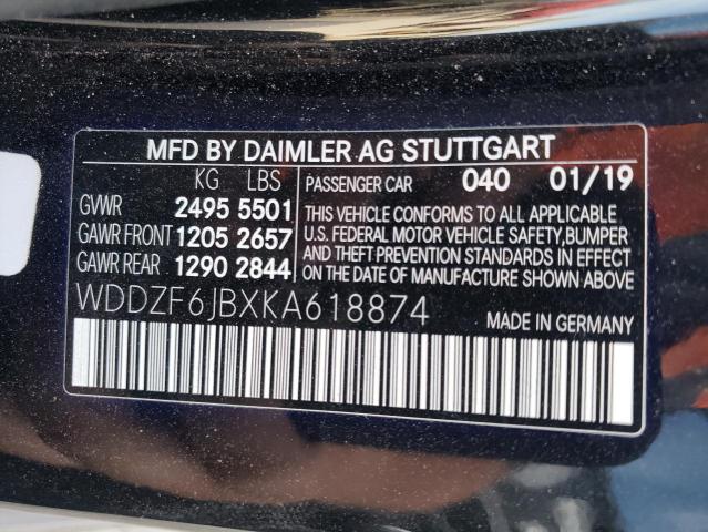 Photo 11 VIN: WDDZF6JBXKA618874 - MERCEDES-BENZ E-CLASS 