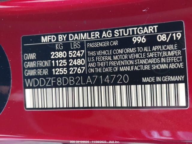 Photo 8 VIN: WDDZF8DB2LA714720 - MERCEDES-BENZ E 350 