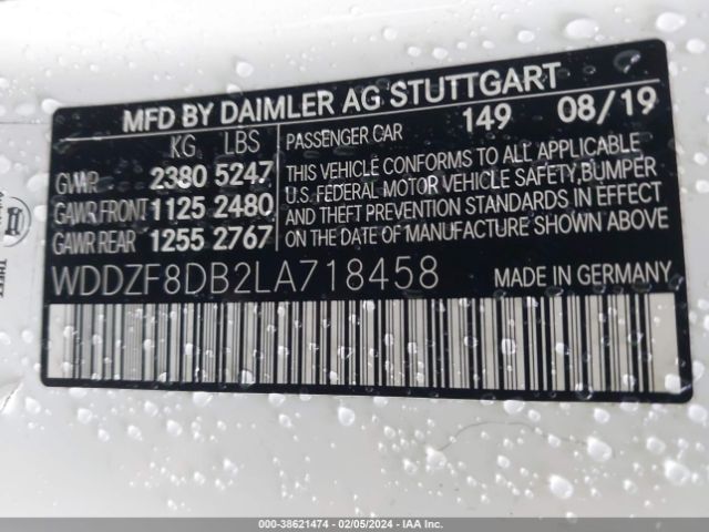 Photo 8 VIN: WDDZF8DB2LA718458 - MERCEDES-BENZ E 350 