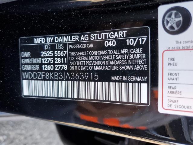 Photo 11 VIN: WDDZF8KB3JA363915 - MERCEDES-BENZ E 63 AMG-S 