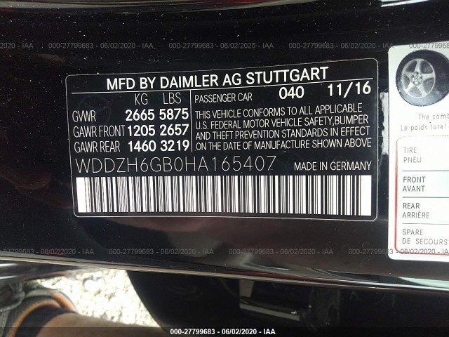 Photo 8 VIN: WDDZH6GB0HA165407 - MERCEDES-BENZ E-CLASS 