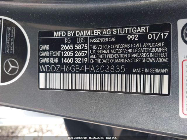 Photo 8 VIN: WDDZH6GB4HA203835 - MERCEDES-BENZ E 400 