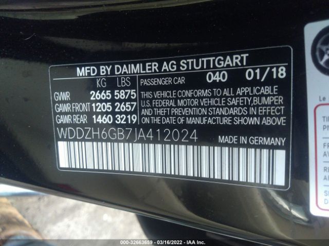 Photo 8 VIN: WDDZH6GB7JA412024 - MERCEDES-BENZ E-CLASS 