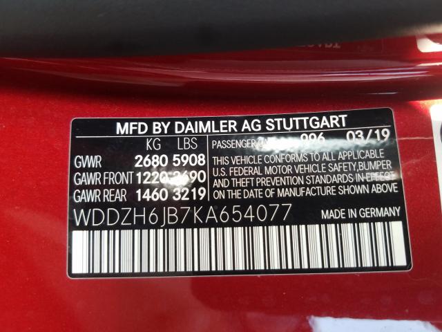 Photo 9 VIN: WDDZH6JB7KA654077 - MERCEDES-BENZ E 450 4MAT 