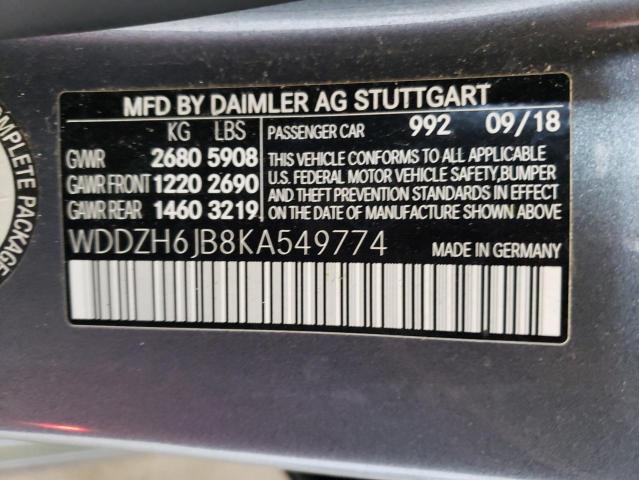 Photo 11 VIN: WDDZH6JB8KA549774 - MERCEDES-BENZ E 450 4MAT 