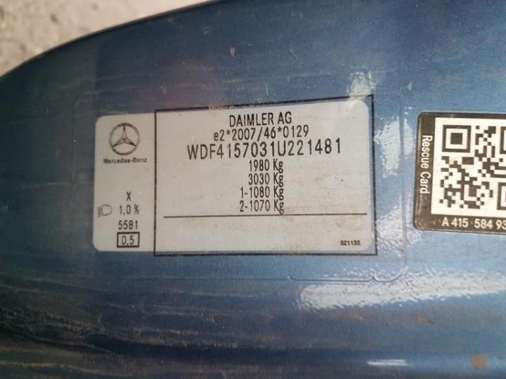 Photo 10 VIN: WDF4157031U221481 - MERCEDES-BENZ CITAN KOMBI 