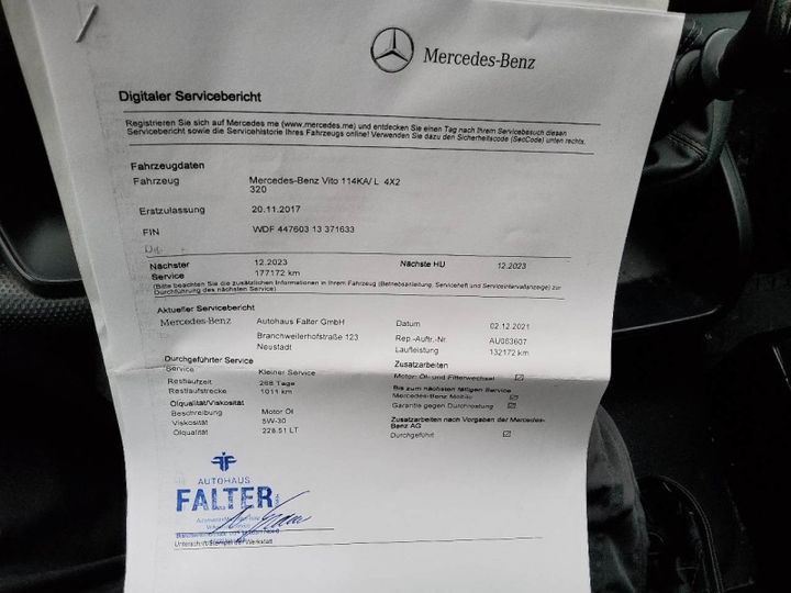 Photo 12 VIN: WDF44760313371633 - MERCEDES-BENZ VITO KASTEN (447)(07.2014-&GT) 