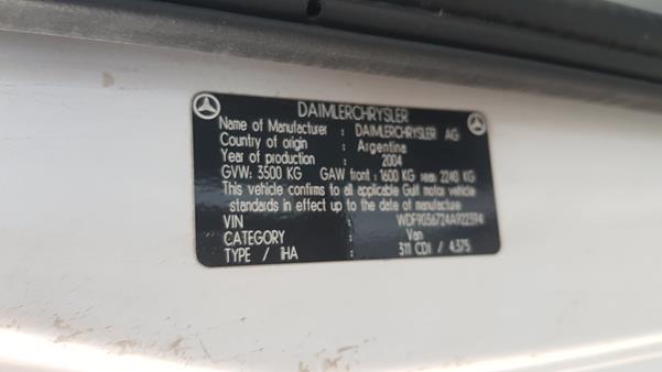 Photo 1 VIN: WDF9036724A922394 - MERCEDES-BENZ SPRINTER 