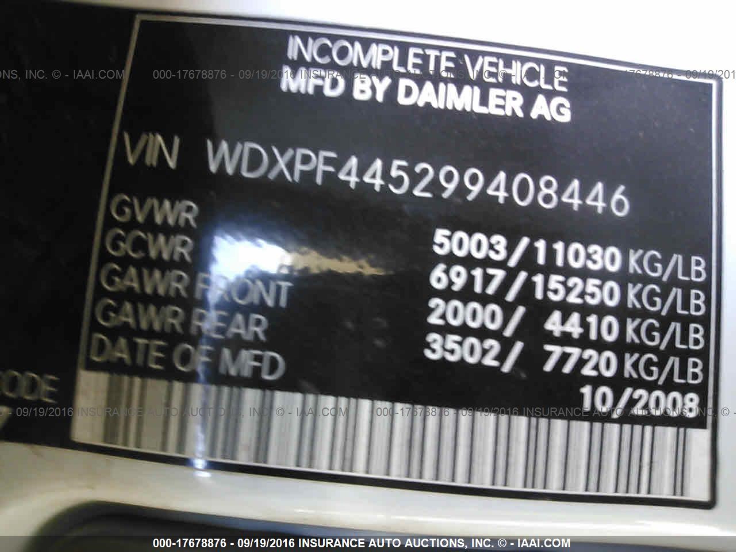 Photo 8 VIN: WDXPF445299408446 - DODGE SPRINTER 