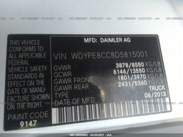 Photo 8 VIN: WDYPE8CC8D5815001 - FREIGHTLINER SPRINTER 