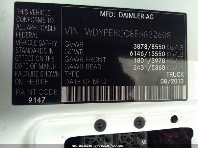 Photo 8 VIN: WDYPE8CC8E5832608 - FREIGHTLINER SPRINTER 2500 