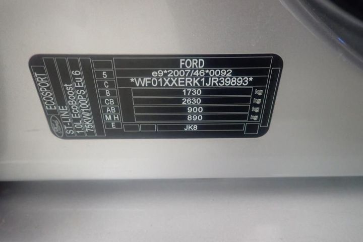 Photo 7 VIN: WF01XXERK1JR39893 - FORD ECOSPORT 