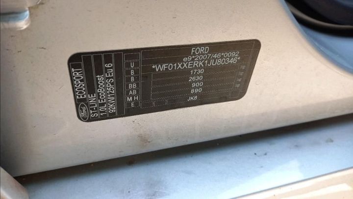 Photo 9 VIN: WF01XXERK1JU80346 - FORD ECOSPORT 