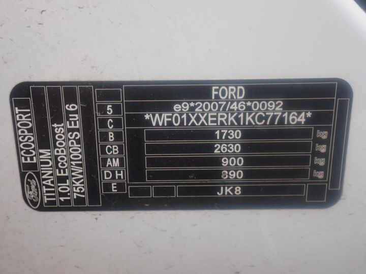 Photo 22 VIN: WF01XXERK1KC77164 - FORD ECOSPORT 