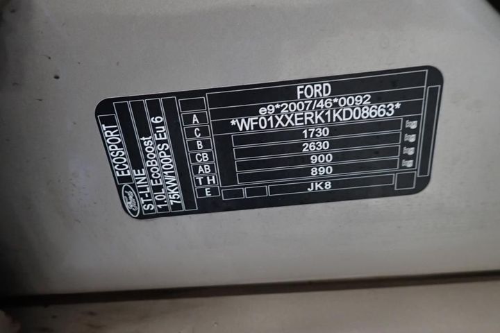 Photo 35 VIN: WF01XXERK1KD08663 - FORD ECOSPORT 