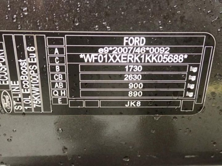 Photo 11 VIN: WF01XXERK1KK05688 - FORD ECOSPORT 