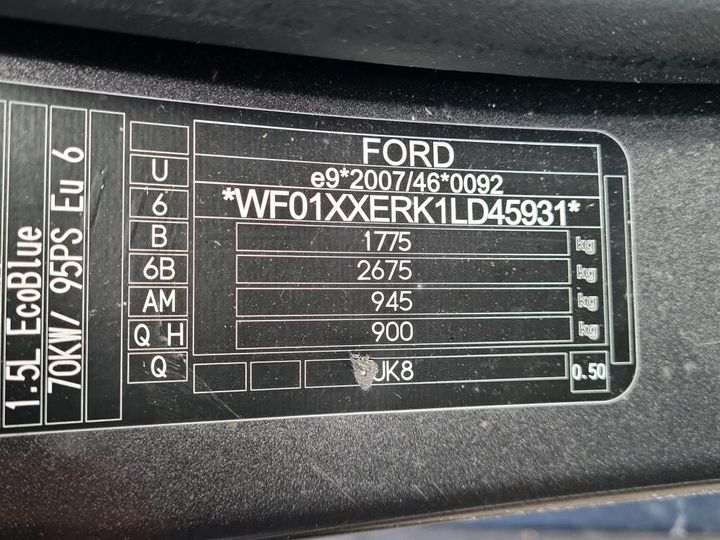 Photo 3 VIN: WF01XXERK1LD45931 - FORD ECOSPORT 