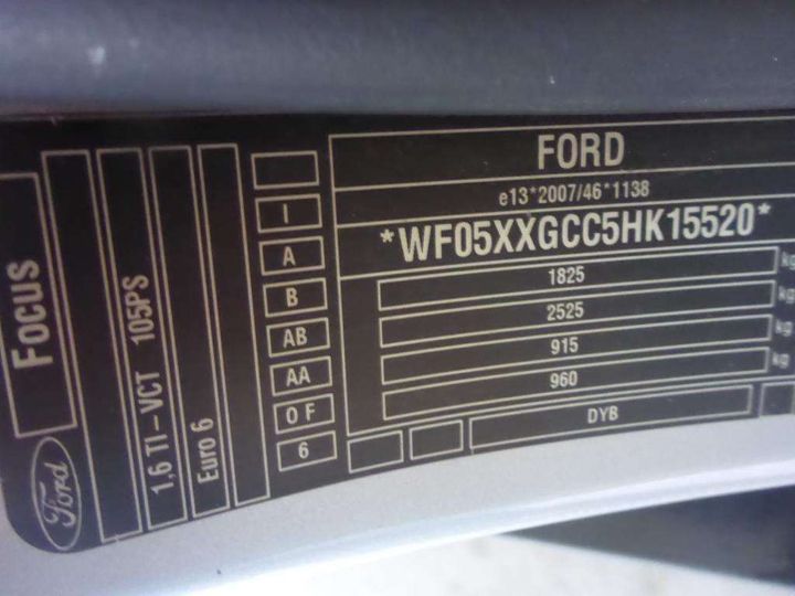 Photo 11 VIN: WF05XXGCC5HK15520 - FORD FOCUS 