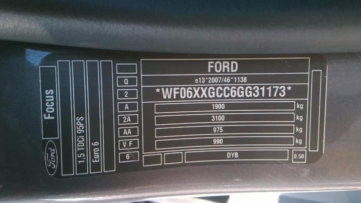 Photo 10 VIN: WF06XXGCC6GG31173 - FORD FOCUS SW 