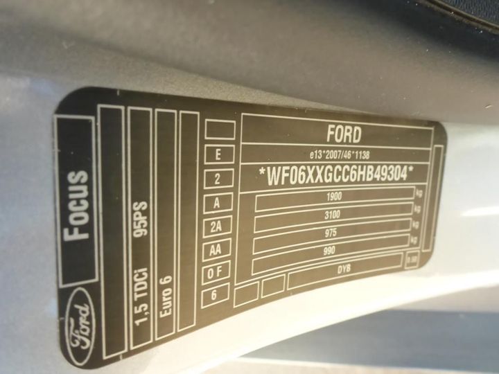 Photo 14 VIN: WF06XXGCC6HB49304 - FORD FOCUS 