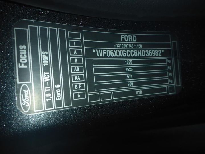 Photo 15 VIN: WF06XXGCC6HD36982 - FORD FOCUS 