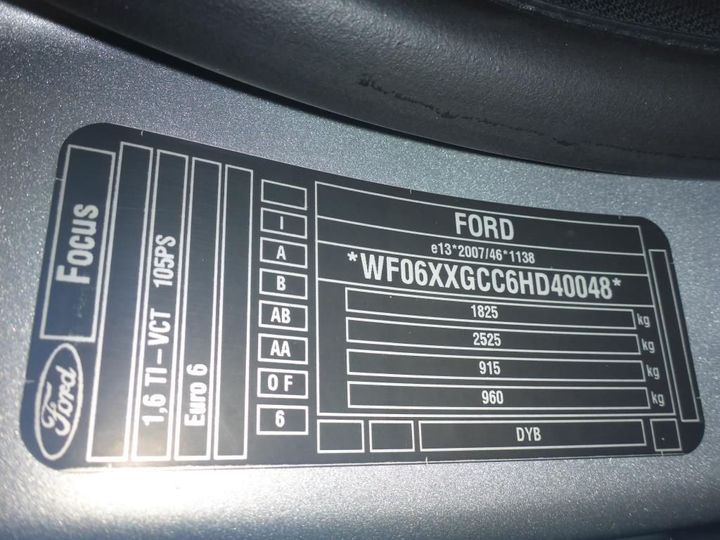 Photo 11 VIN: WF06XXGCC6HD40048 - FORD FOCUS 