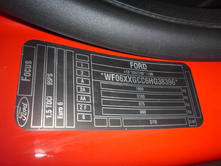 Photo 11 VIN: WF06XXGCC6HG38396 - FORD FOCUS 