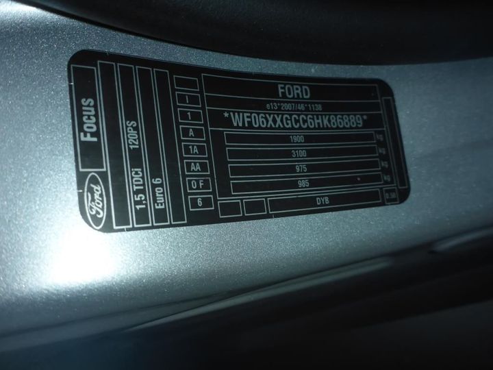 Photo 18 VIN: WF06XXGCC6HK86889 - FORD FOCUS 