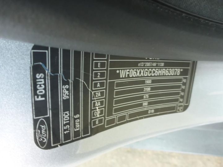 Photo 13 VIN: WF06XXGCC6HR63078 - FORD FOCUS 