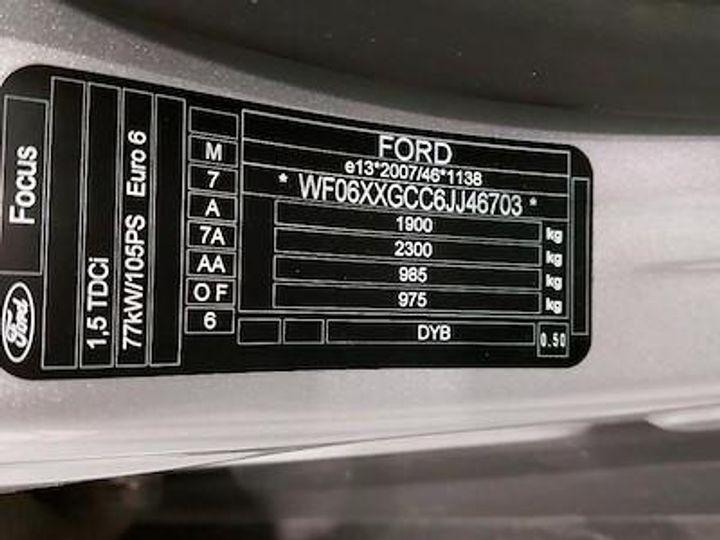 Photo 12 VIN: WF06XXGCC6JJ46703 - FORD FOCUS CLIPPER DIESEL - 2015 